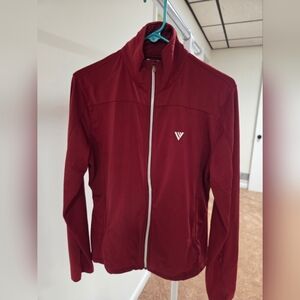 Levelwear Women’s Full Zip Athletic Jacket Red Mesh Panels Size Large
